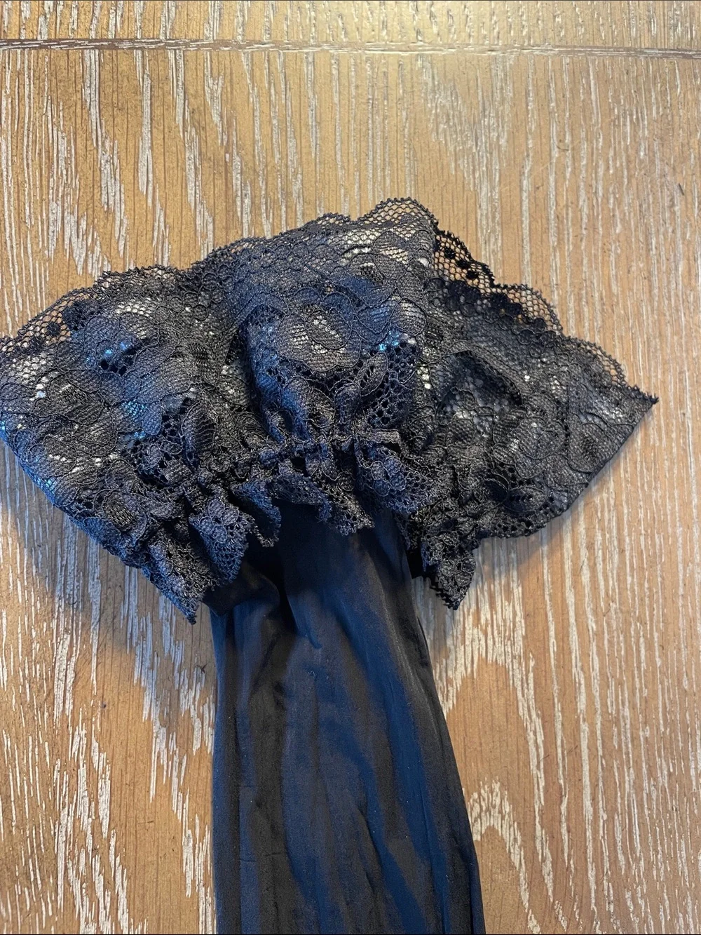 Black Thigh-High Stockings with Lace Top